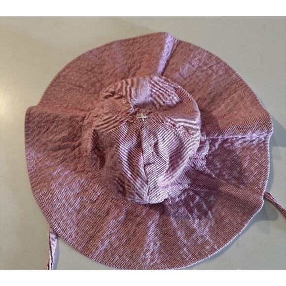 Guthrie Lane Baby Size Large Hat Striped Red Off White 100% Cotton Prairie - Picture 2 of 8